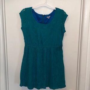 Turquoise lace dress
